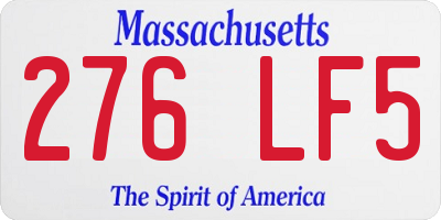MA license plate 276LF5