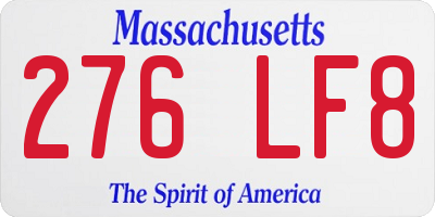 MA license plate 276LF8