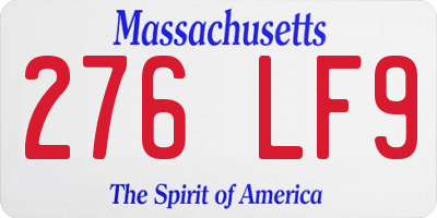 MA license plate 276LF9