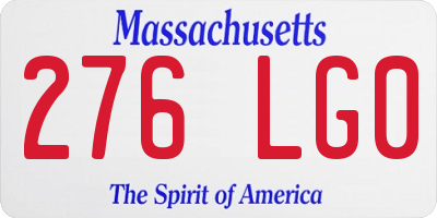 MA license plate 276LG0