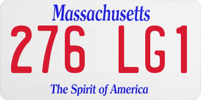 MA license plate 276LG1