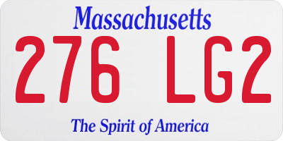 MA license plate 276LG2