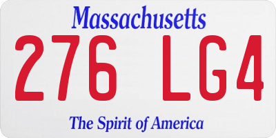 MA license plate 276LG4