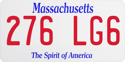 MA license plate 276LG6