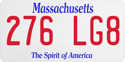 MA license plate 276LG8