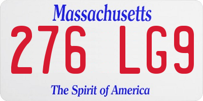 MA license plate 276LG9