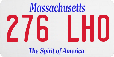 MA license plate 276LH0