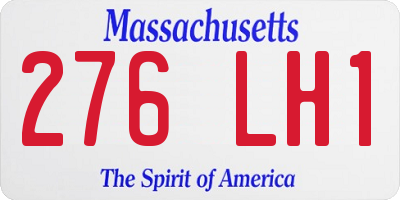 MA license plate 276LH1