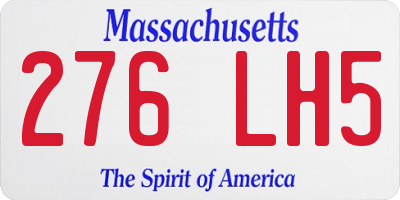 MA license plate 276LH5