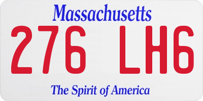 MA license plate 276LH6