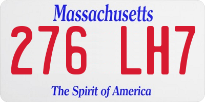 MA license plate 276LH7