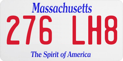 MA license plate 276LH8