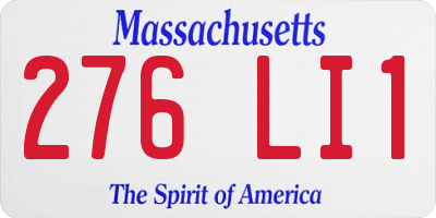 MA license plate 276LI1