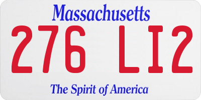 MA license plate 276LI2