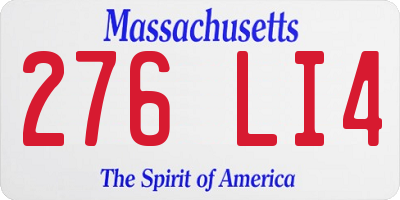 MA license plate 276LI4