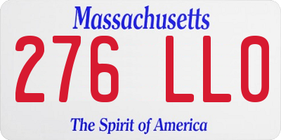 MA license plate 276LL0