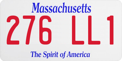 MA license plate 276LL1