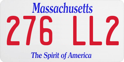 MA license plate 276LL2