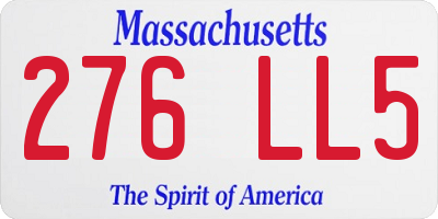 MA license plate 276LL5