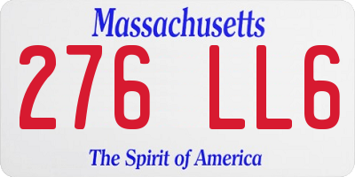 MA license plate 276LL6