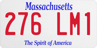MA license plate 276LM1