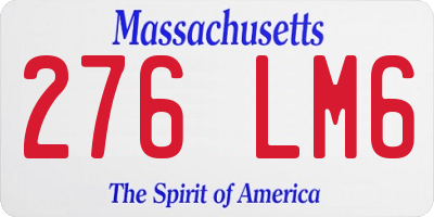 MA license plate 276LM6