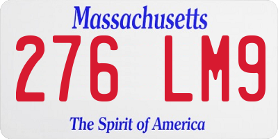 MA license plate 276LM9