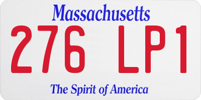 MA license plate 276LP1