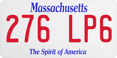 MA license plate 276LP6