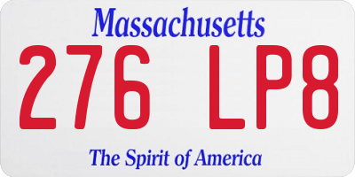 MA license plate 276LP8
