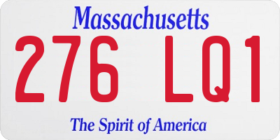 MA license plate 276LQ1