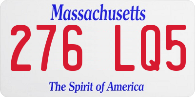 MA license plate 276LQ5