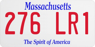 MA license plate 276LR1