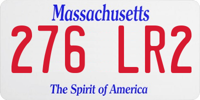 MA license plate 276LR2
