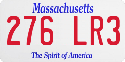 MA license plate 276LR3