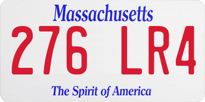 MA license plate 276LR4