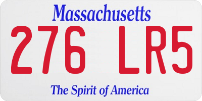 MA license plate 276LR5