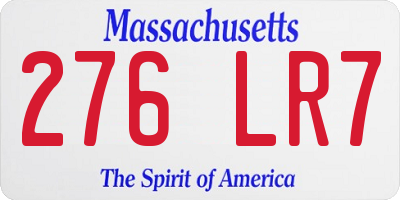 MA license plate 276LR7