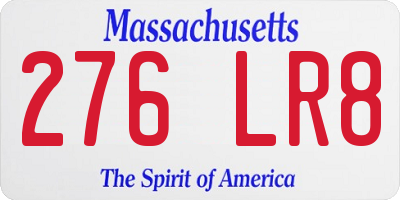 MA license plate 276LR8