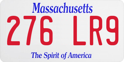MA license plate 276LR9