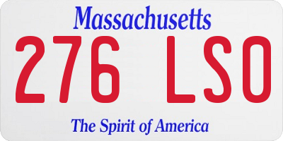 MA license plate 276LS0
