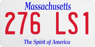 MA license plate 276LS1