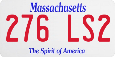 MA license plate 276LS2