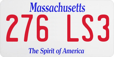 MA license plate 276LS3