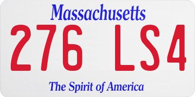 MA license plate 276LS4
