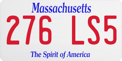 MA license plate 276LS5