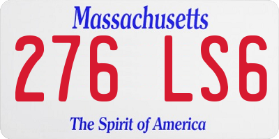 MA license plate 276LS6