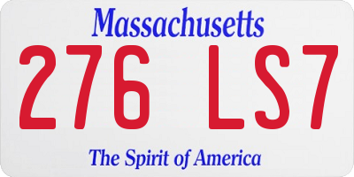 MA license plate 276LS7