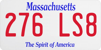 MA license plate 276LS8