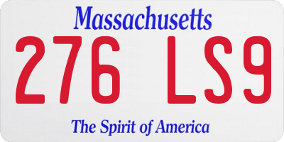 MA license plate 276LS9